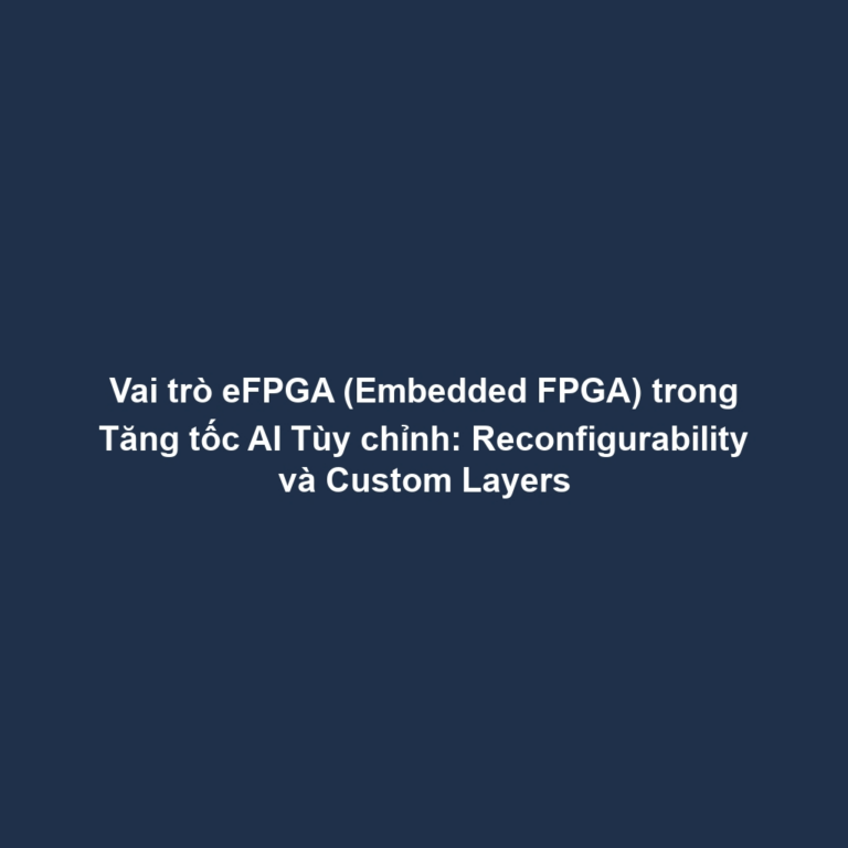 Vai trò eFPGA (Embedded FPGA) trong Tăng tốc AI Tùy chỉnh: Reconfigurability và Custom Layers