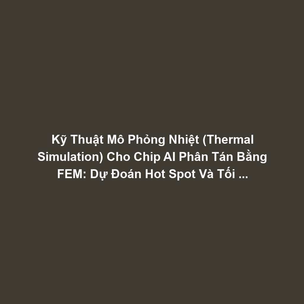 Kỹ Thuật Mô Phỏng Nhiệt (Thermal Simulation) Cho Chip AI Phân Tán Bằng FEM: Dự Đoán Hot Spot Và Tối Ưu Vias Tản Nhiệt Trên PCB
