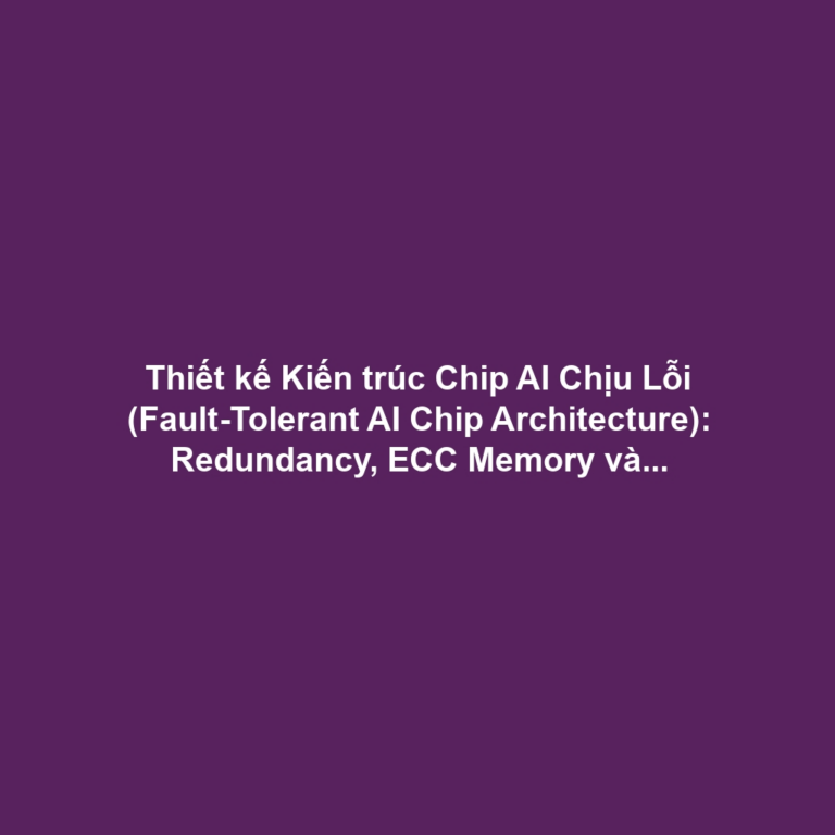 Thiết kế Kiến trúc Chip AI Chịu Lỗi (Fault-Tolerant AI Chip Architecture): Redundancy, ECC Memory và High Availability trong Môi trường Công Nghiệp