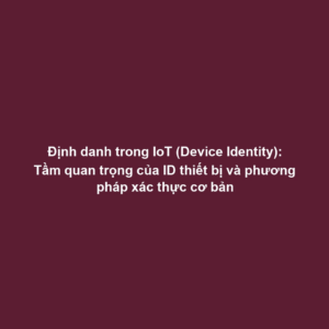 Định danh trong IoT (Device Identity): Tầm quan trọng của ID thiết bị và phương pháp xác thực cơ bản