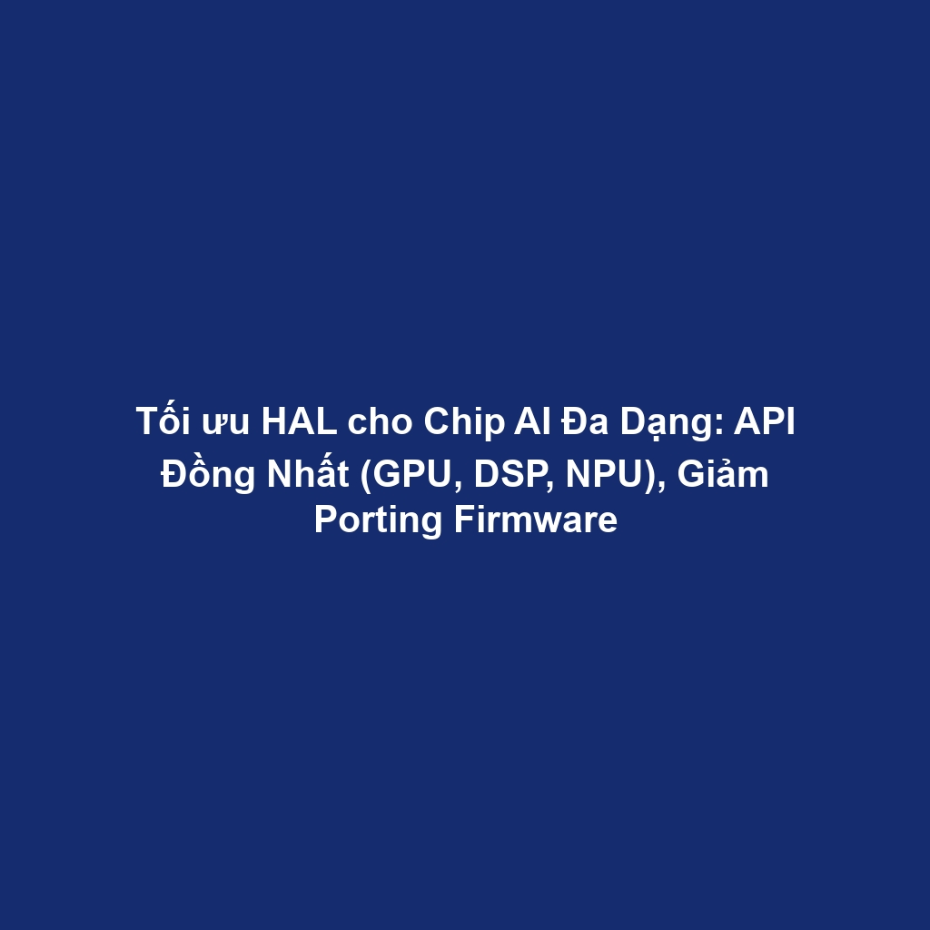 Tối ưu HAL cho Chip AI Đa Dạng: API Đồng Nhất (GPU, DSP, NPU), Giảm Porting Firmware
