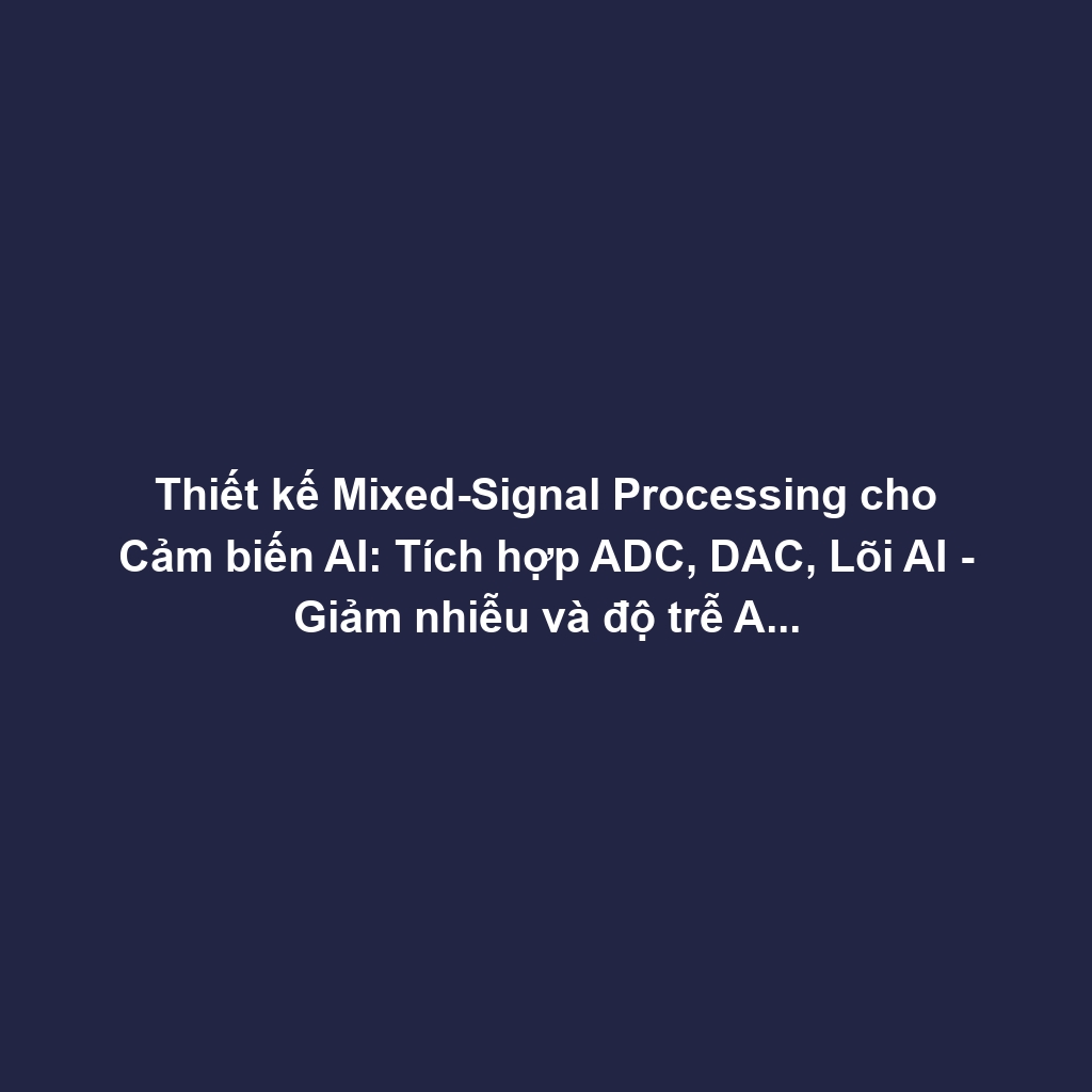 Thiết kế Mixed-Signal Processing cho Cảm biến AI: Tích hợp ADC, DAC, Lõi AI - Giảm nhiễu và độ trễ Analog-Digital