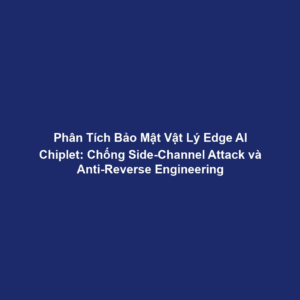 Phân Tích Bảo Mật Vật Lý Edge AI Chiplet: Chống Side-Channel Attack và Anti-Reverse Engineering