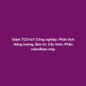Giảm TCO IoT Công nghiệp: Phân tích Năng lượng, Bảo trì, Cấu hình, Phần mềm/Đám mây