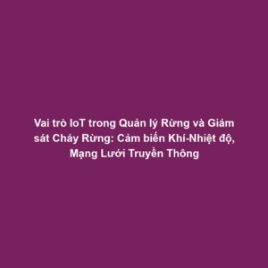 Vai trò IoT trong Quản lý Rừng và Giám sát Cháy Rừng: Cảm biến Khí-Nhiệt độ, Mạng Lưới Truyền Thông