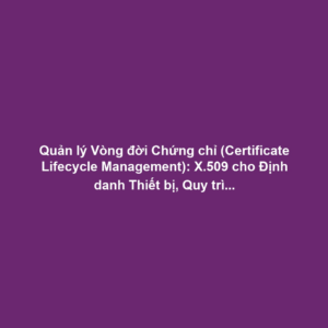 Quản lý Vòng đời Chứng chỉ (Certificate Lifecycle Management): X.509 cho Định danh Thiết bị, Quy trình Tự động và Thách thức Chi phí
