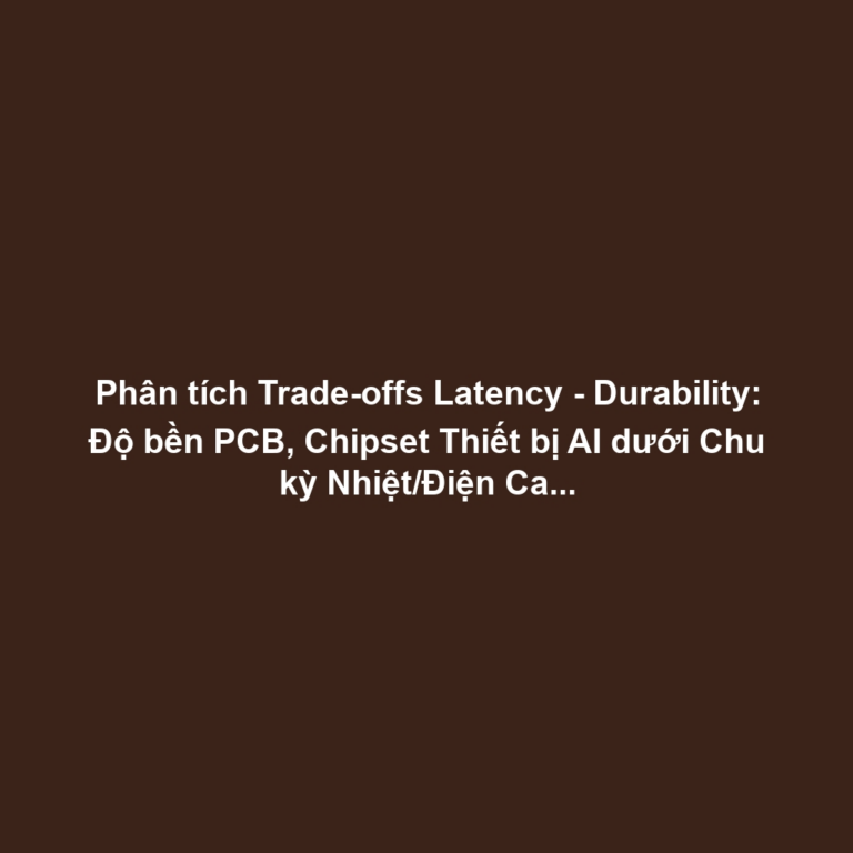 Phân tích Trade-offs Latency - Durability: Độ bền PCB, Chipset Thiết bị AI dưới Chu kỳ Nhiệt/Điện Cao