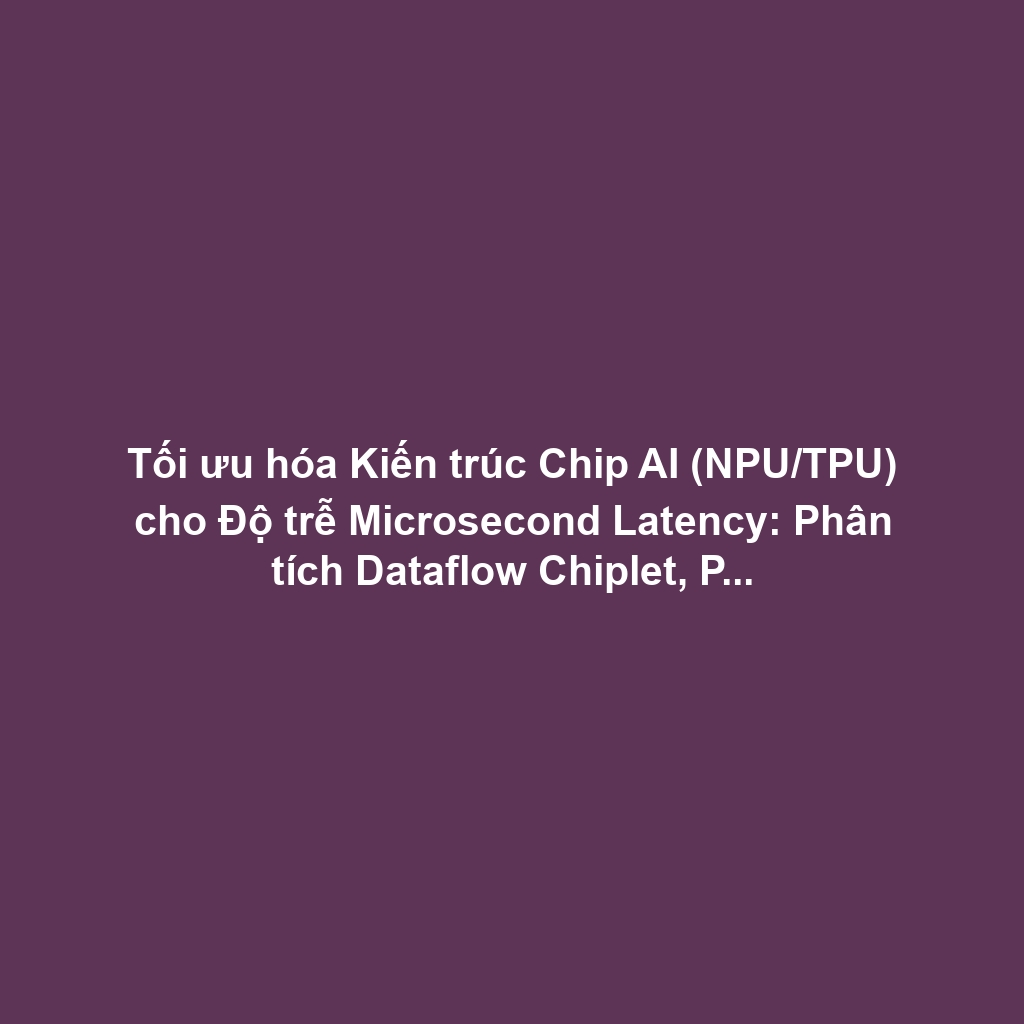 Tối ưu hóa Kiến trúc Chip AI (NPU/TPU) cho Độ trễ Microsecond Latency: Phân tích Dataflow Chiplet, Parallel Processing và Quản lý Cache Giảm Latency Vật lý