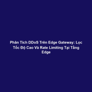 Phân Tích DDoS Trên Edge Gateway: Lọc Tốc Độ Cao Và Rate Limiting Tại Tầng Edge