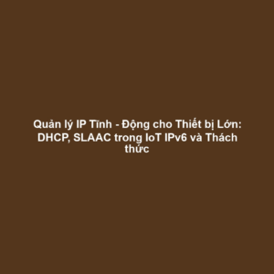 Quản lý IP Tĩnh - Động cho Thiết bị Lớn: DHCP, SLAAC trong IoT IPv6 và Thách thức