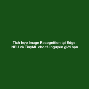 Tích hợp Image Recognition tại Edge: NPU và TinyML cho tài nguyên giới hạn