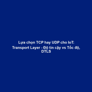 Lựa chọn TCP hay UDP cho IoT: Transport Layer - Độ tin cậy vs Tốc độ, DTLS